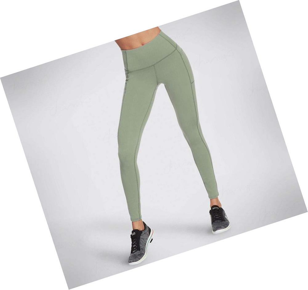 Leggins Skechers GO WALK HW Mujer Verde | 63190_AR