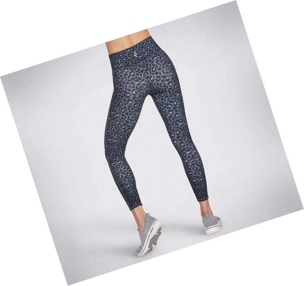 Leggins Skechers GO WALK Midnight Leopard 7/8 HW Mujer Azul Marino | 5659D_AR