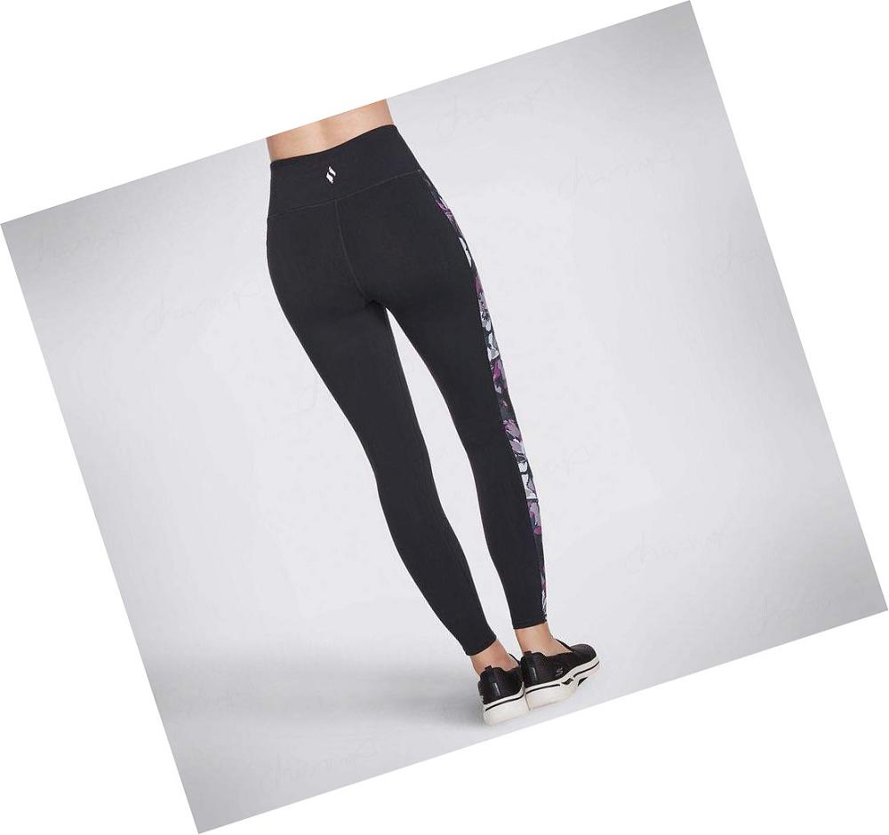 Leggins Skechers GO WALK Orchid Bloom HW Mujer Negras | 569TP_AR