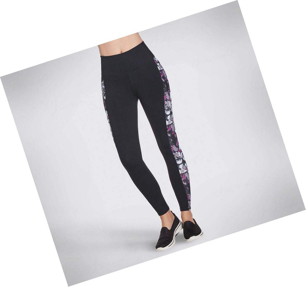 Leggins Skechers GO WALK Orchid Bloom HW Mujer Negras | 569TP_AR