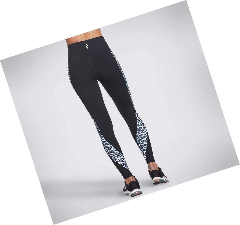 Leggins Skechers GOwalk Wear White Leopard HW Mujer Negras | 5TAT0_AR