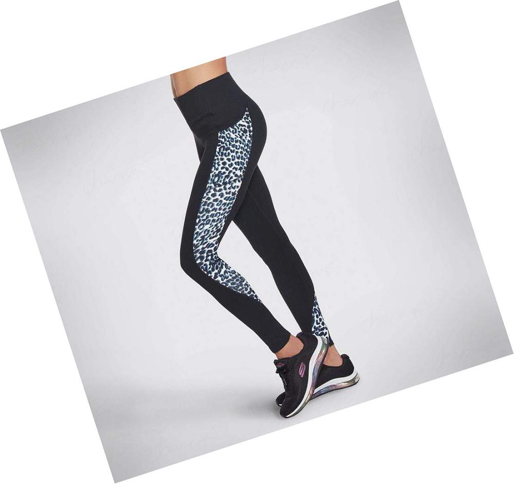 Leggins Skechers GOwalk Wear White Leopard HW Mujer Negras | 5TAT0_AR