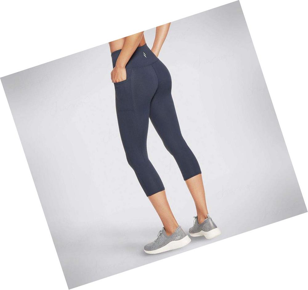 Leggins Skechers The GO WALK HW Mid Mujer Azul Marino | 619TX_AR