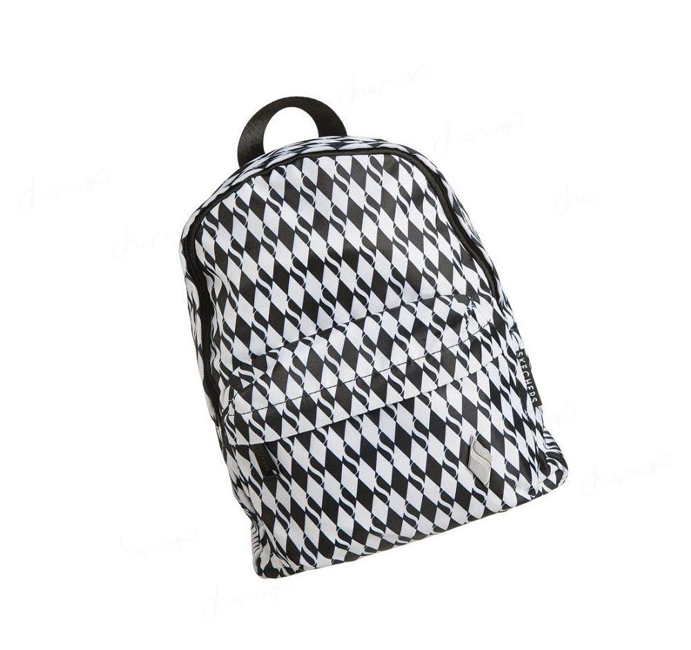 Mochilas Skechers Diamond Mini Mujer Negras Blancas | A5T2A_AR