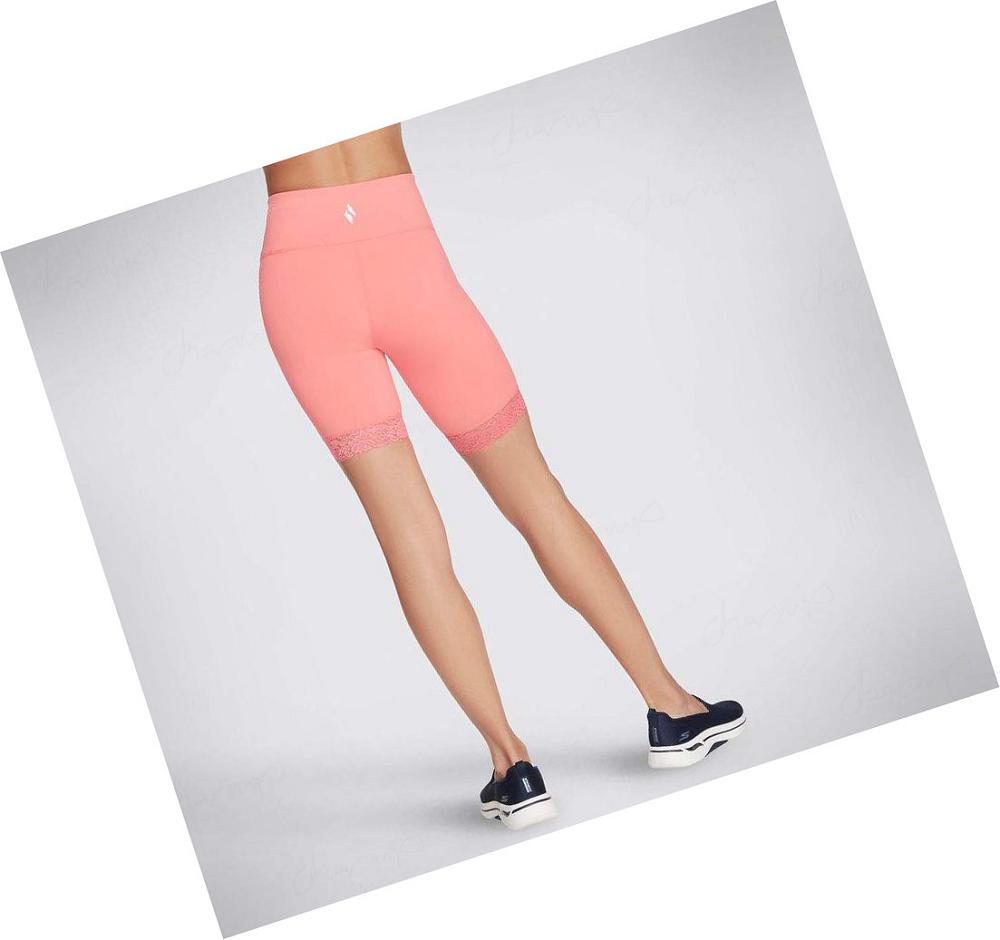 Pantalones Cortos Skechers GOWALK Encaje 10 inch Bike Mujer Coral | 588AL_AR