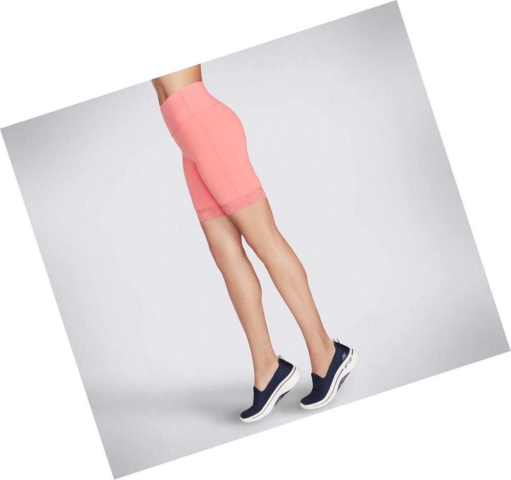 Pantalones Cortos Skechers GOWALK Encaje 10 inch Bike Mujer Coral | 588AL_AR