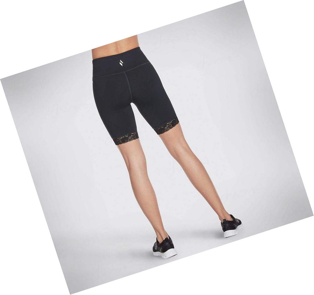 Pantalones Cortos Skechers GOWALK Encaje 10 inch Bike Mujer Negras | 589TG_AR