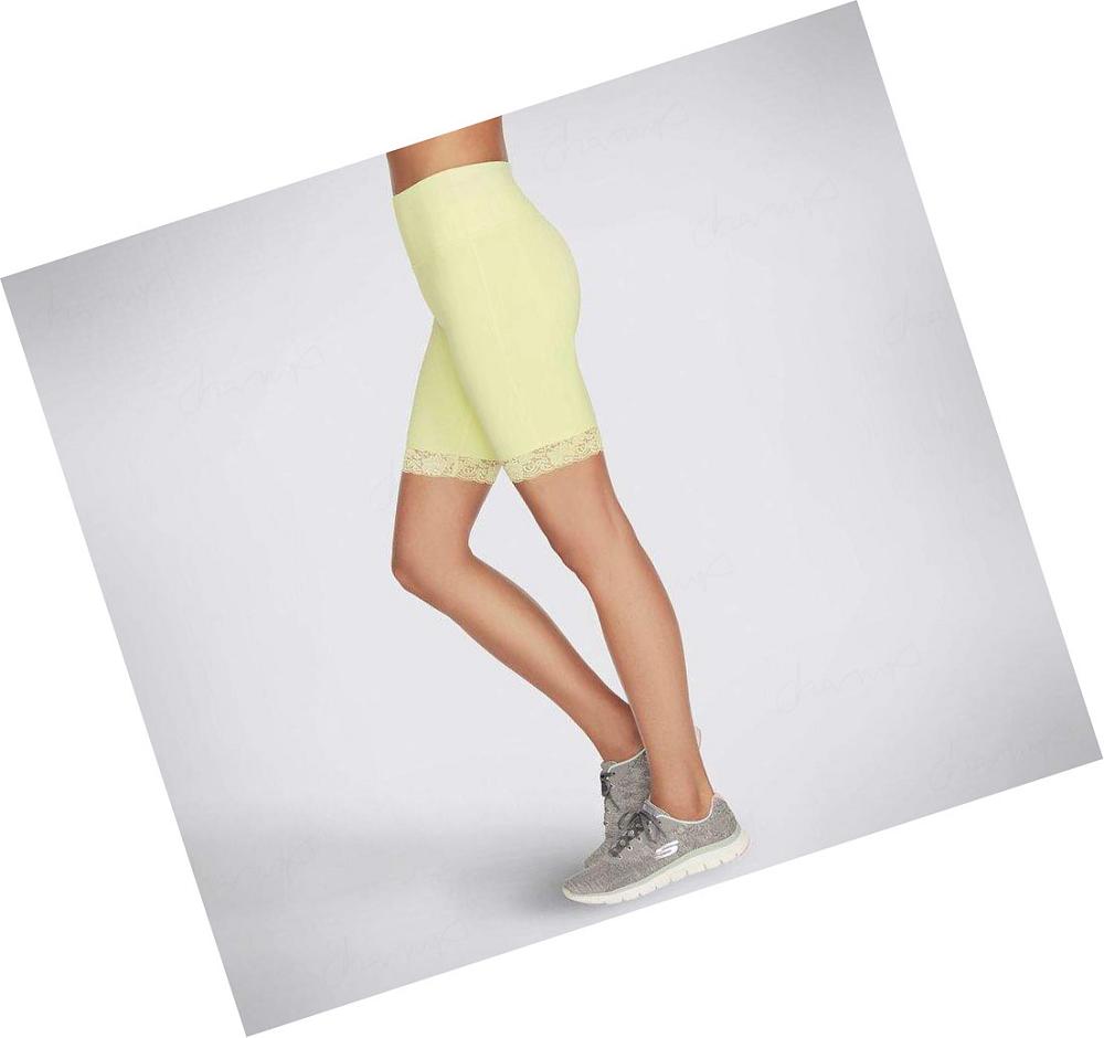 Pantalones Cortos Skechers GOWALK Encaje 10 inch Bike Mujer Amarillo | 58T2B_AR