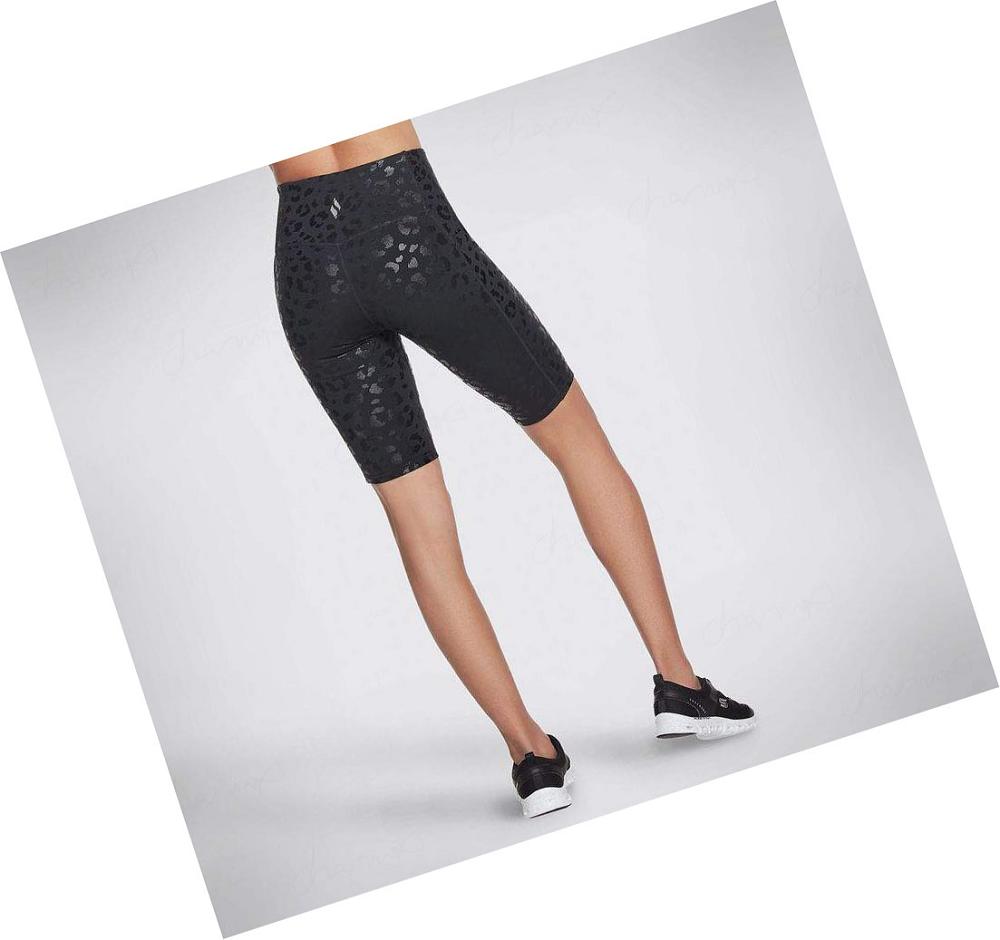 Pantalones Cortos Skechers Shadow Leopard HW 10 Inch Bike Mujer Negras | 5919D_AR