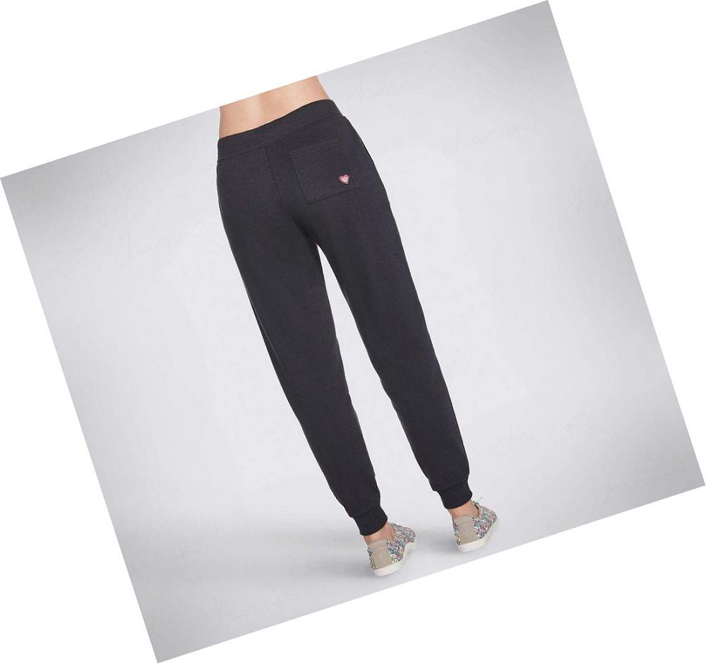 Pantalones Jogger Skechers BOBS French Terry Mujer Negras | 5AT20_AR