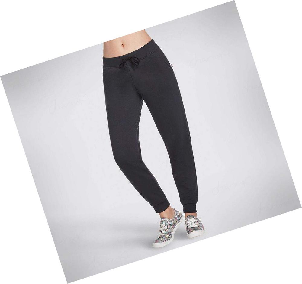 Pantalones Jogger Skechers BOBS French Terry Mujer Negras | 5AT20_AR