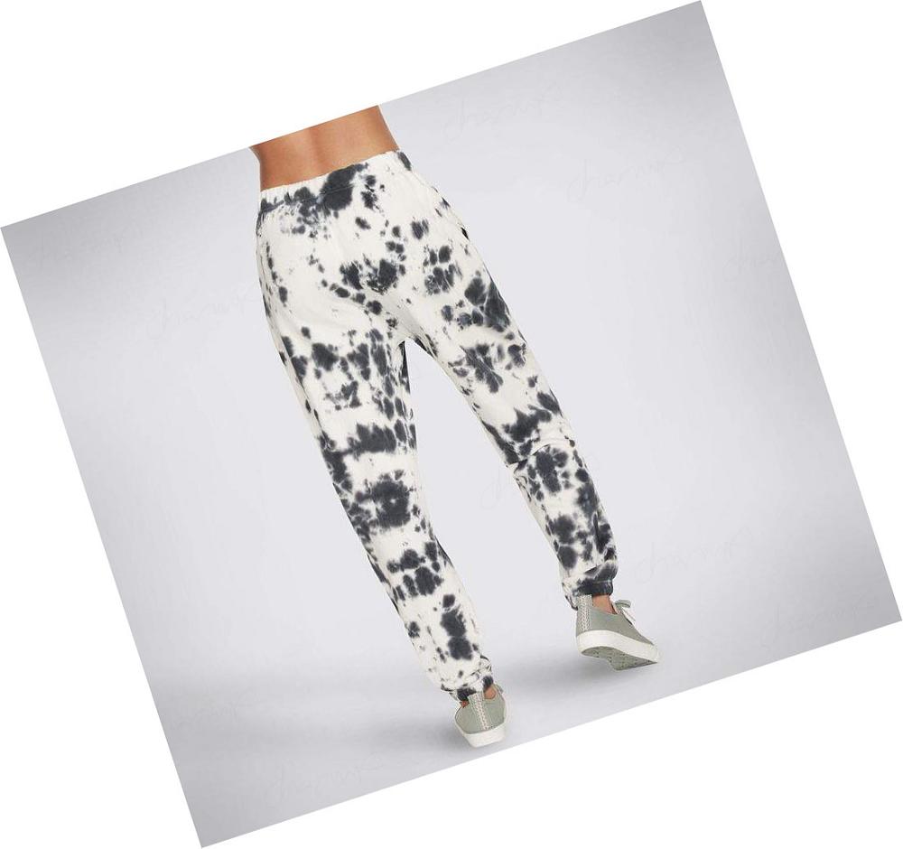 Pantalones Jogger Skechers BOBS Purrrfect Agua Mujer Negras Blancas | 519AR_AR