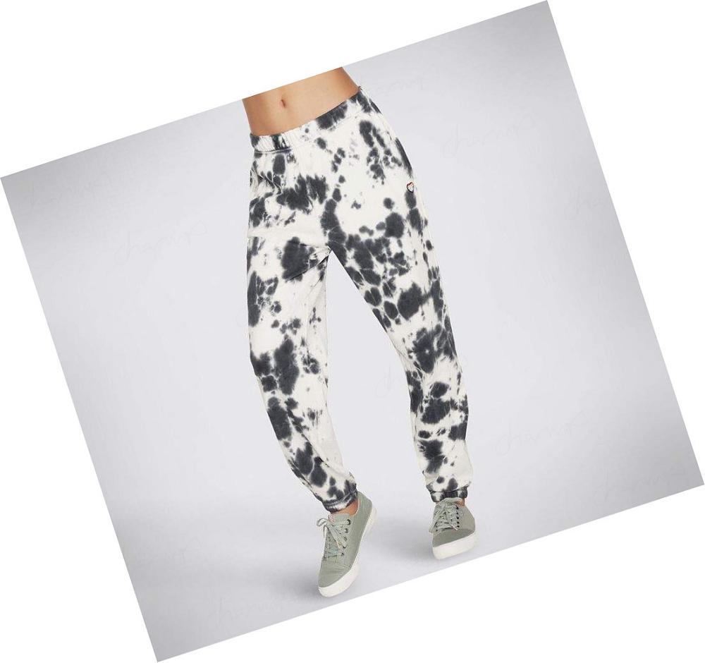 Pantalones Jogger Skechers BOBS Purrrfect Agua Mujer Negras Blancas | 519AR_AR