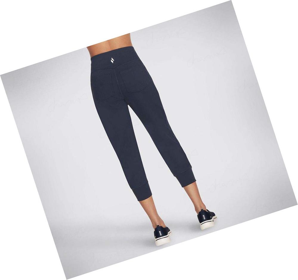 Pantalones Jogger Skechers GOWALK Evolution Crop Mujer Azul Marino | 519TD_AR