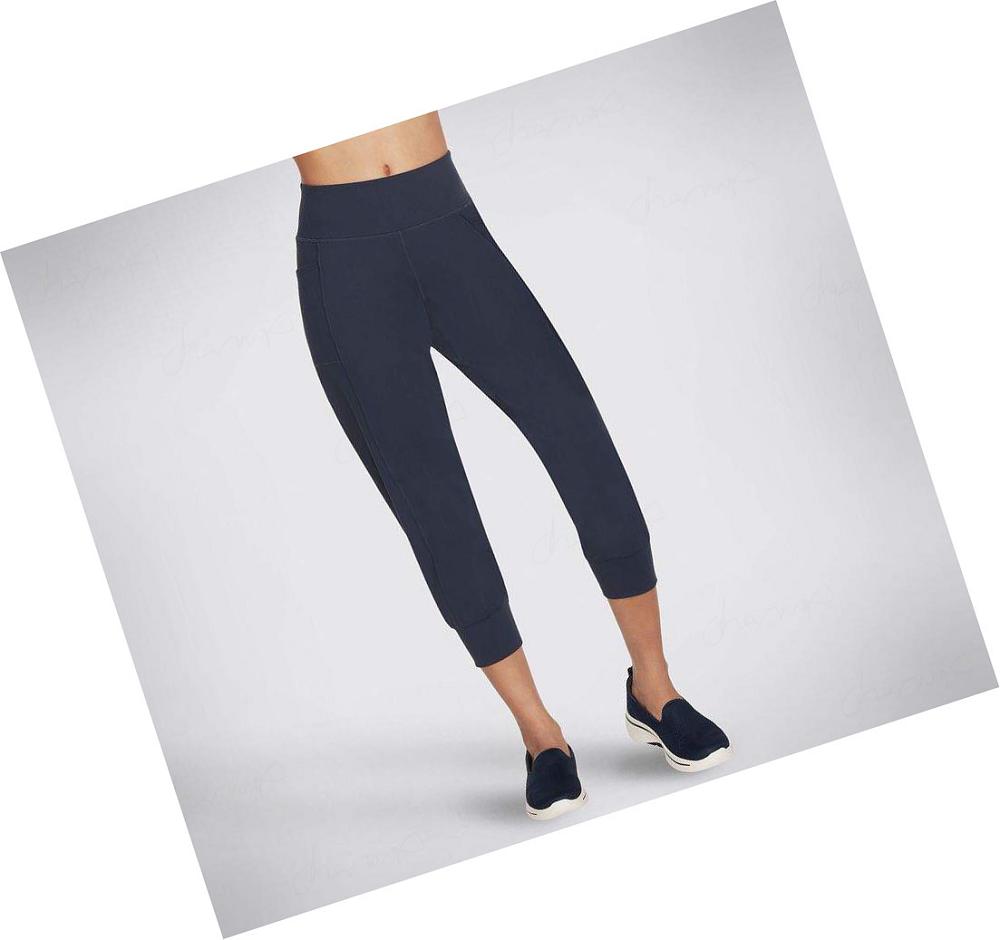 Pantalones Jogger Skechers GOWALK Evolution Crop Mujer Azul Marino | 519TD_AR