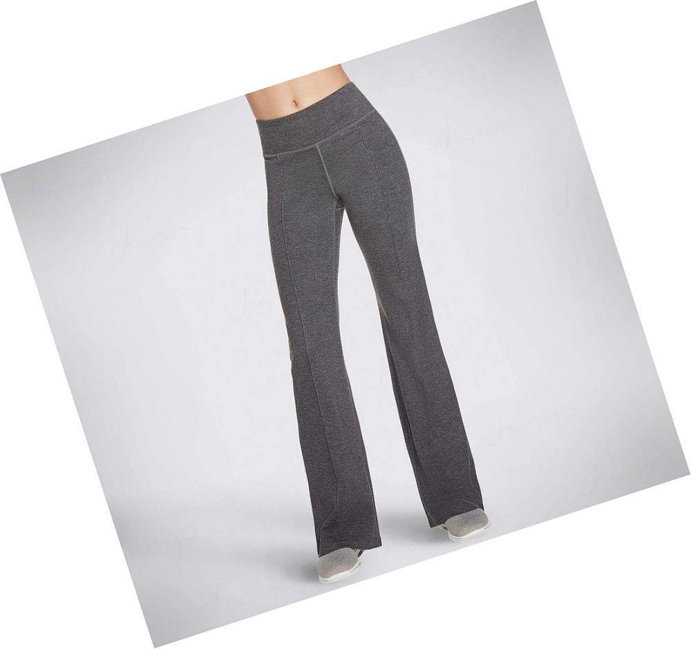 Pantalones Skechers GOwalk GOKNIT ULTRA Pintuck Flare Mujer Gris | 53225_AR