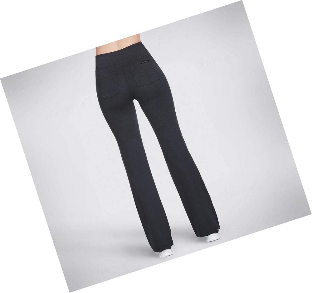 Pantalones Skechers GOwalk GOKNIT ULTRA Pintuck Flare Mujer Negras | 533AW_AR