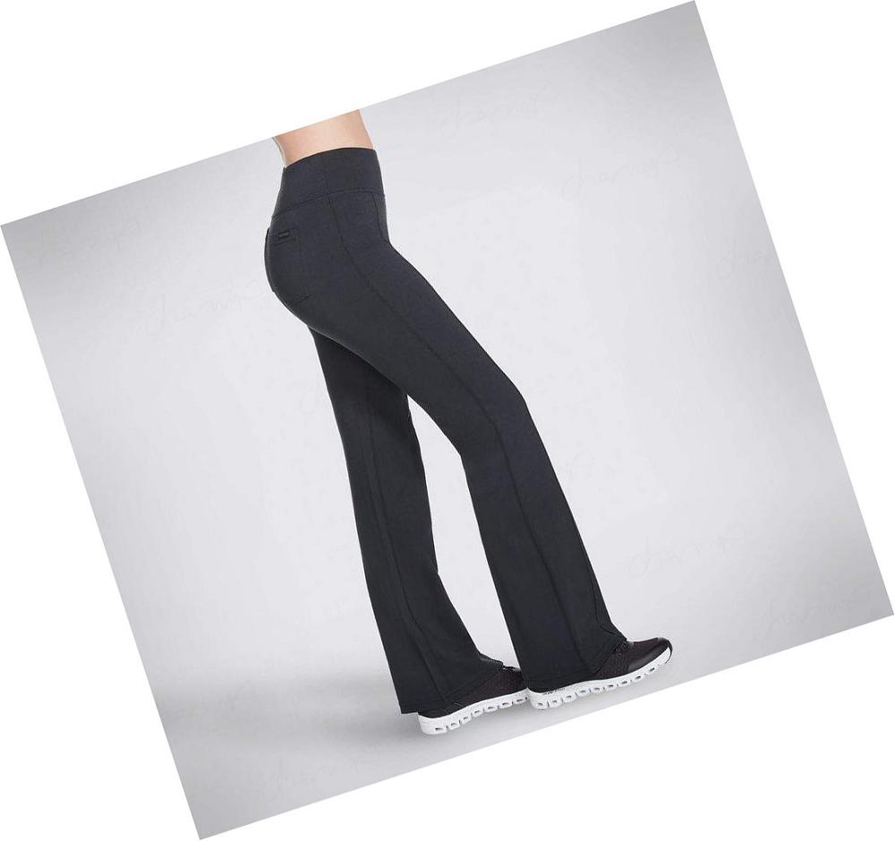 Pantalones Skechers GOwalk GOKNIT ULTRA Pintuck Flare Mujer Negras | 533AW_AR