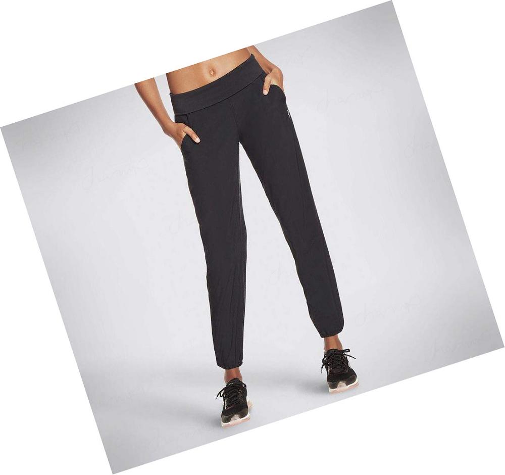 Pantalones Skechers Going Places Foldover Mujer Negras | 523AL_AR