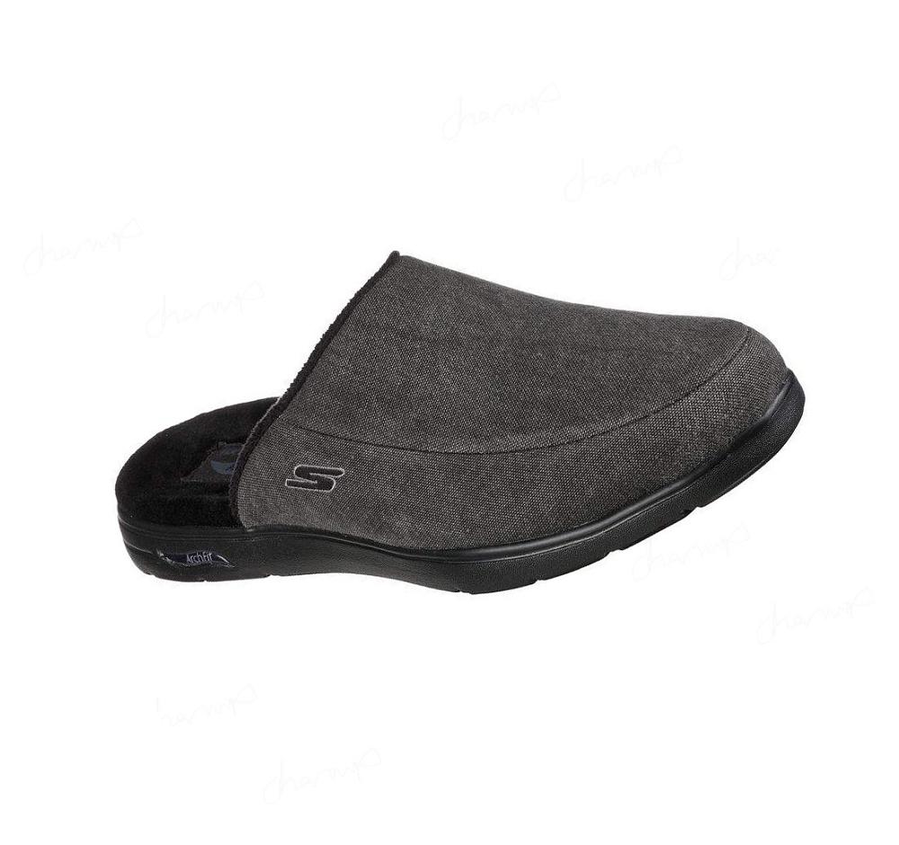 Pantuflas Skechers Arch Fit Lounge Hombre Negras | 6858R_AR