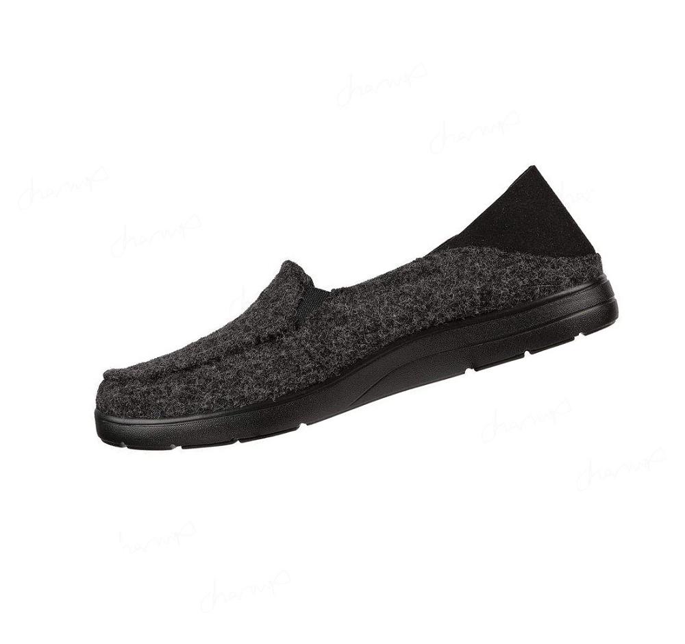 Pantuflas Skechers Arch Fit Lounge - Peaceful Mujer Negras Gris | 5928A_AR