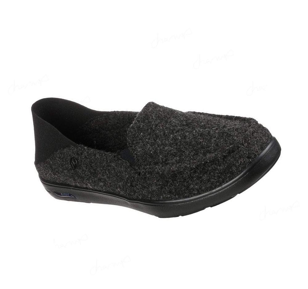 Pantuflas Skechers Arch Fit Lounge - Peaceful Mujer Negras Gris | 5928A_AR