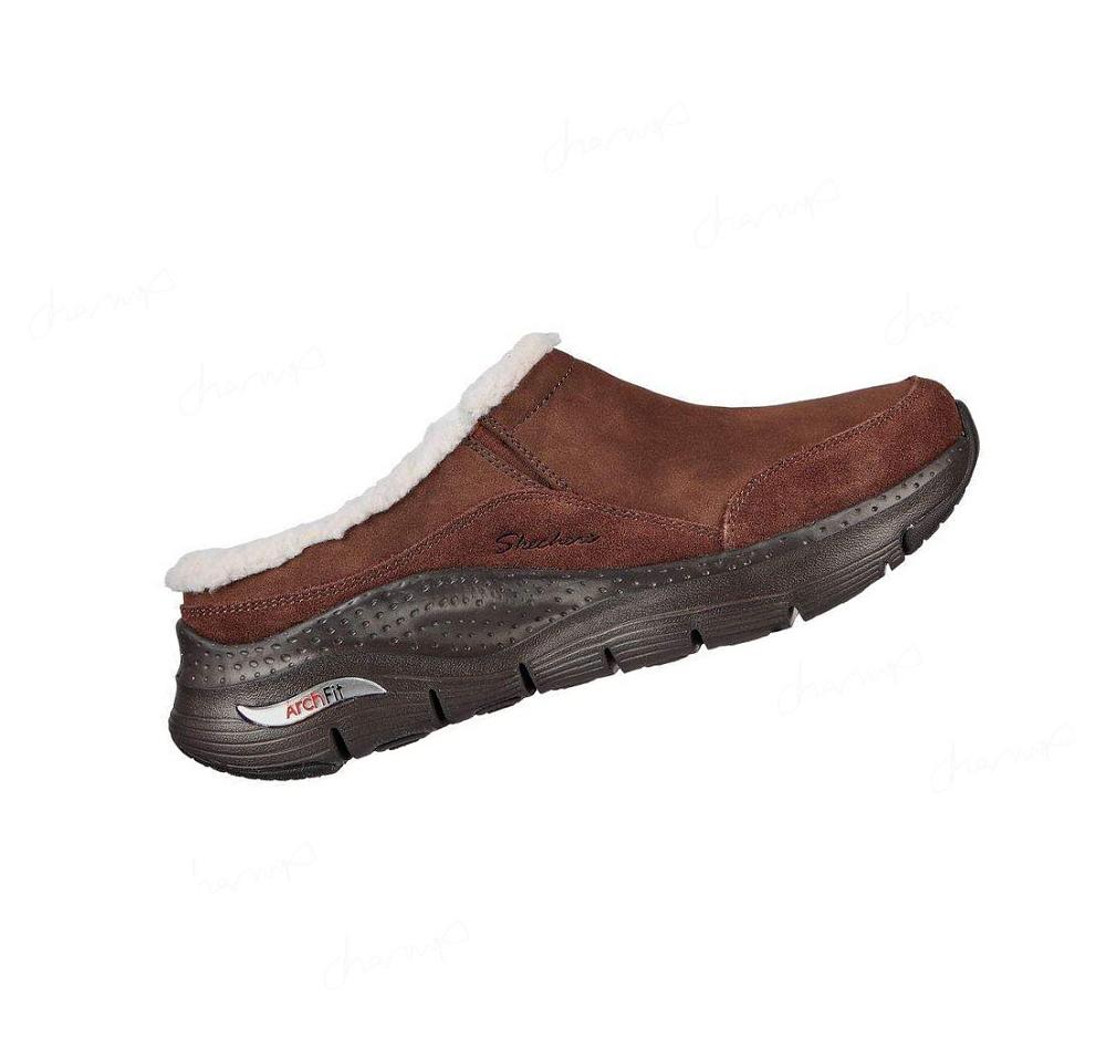 Pantuflas Skechers Arch Fit Smooth Mujer Chocolate | 6080B_AR