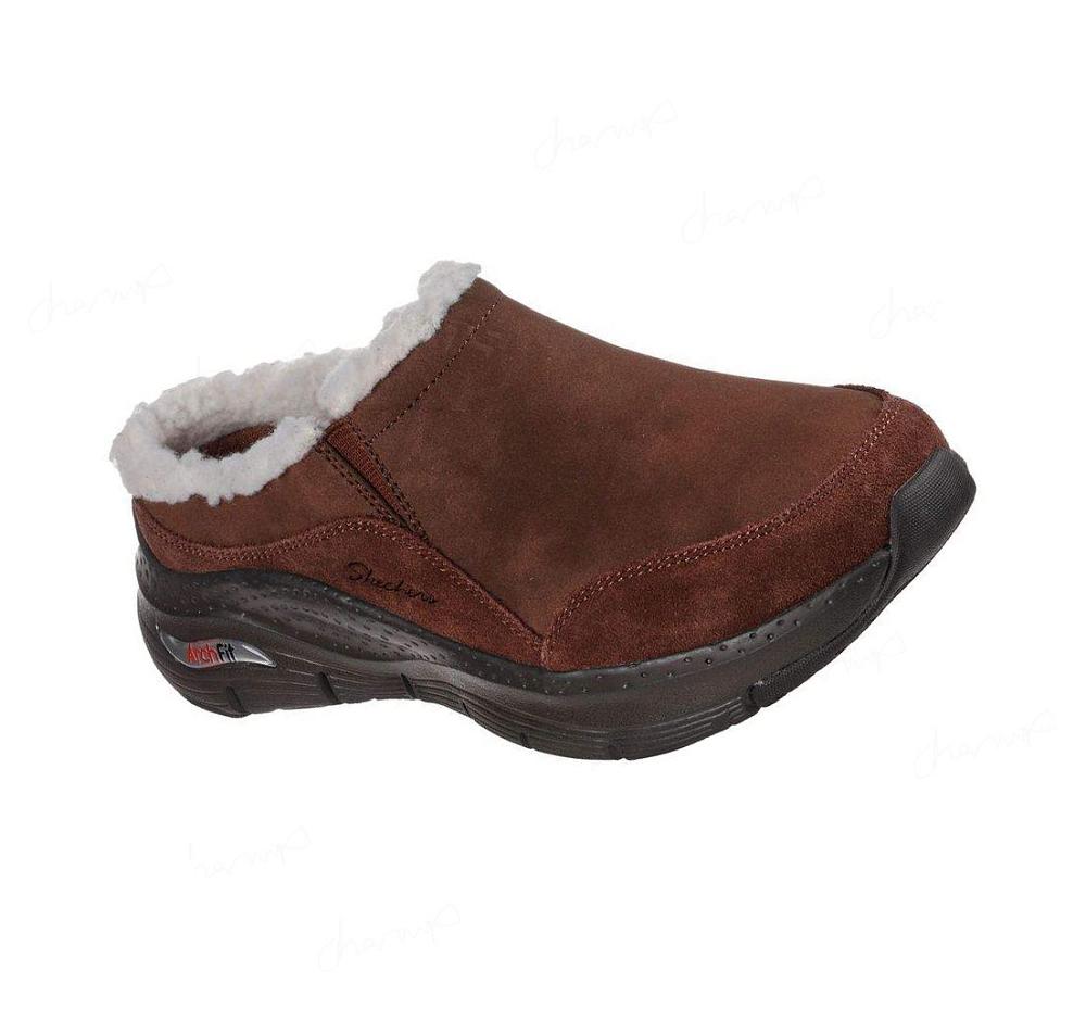 Pantuflas Skechers Arch Fit Smooth Mujer Chocolate | 6080B_AR