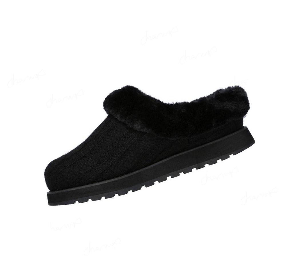 Pantuflas Skechers BOBS Keepsakes - Ice Angel Mujer Negras | 6392B_AR