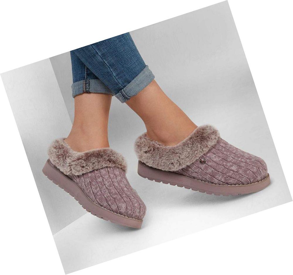 Pantuflas Skechers BOBS Keepsakes - Ice Angel Mujer Moradas | 63T6L_AR