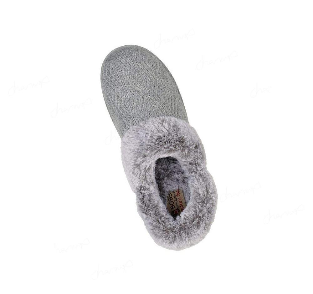 Pantuflas Skechers BOBS Too Cozy - Deco Drifter Mujer Gris | 62T6S_AR