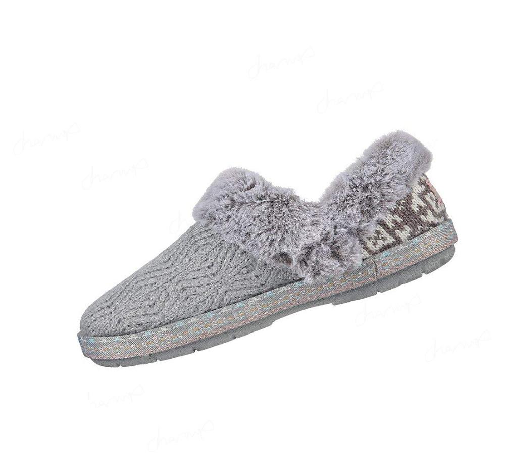 Pantuflas Skechers BOBS Too Cozy - Deco Drifter Mujer Gris | 62T6S_AR