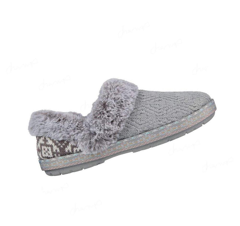 Pantuflas Skechers BOBS Too Cozy - Deco Drifter Mujer Gris | 62T6S_AR