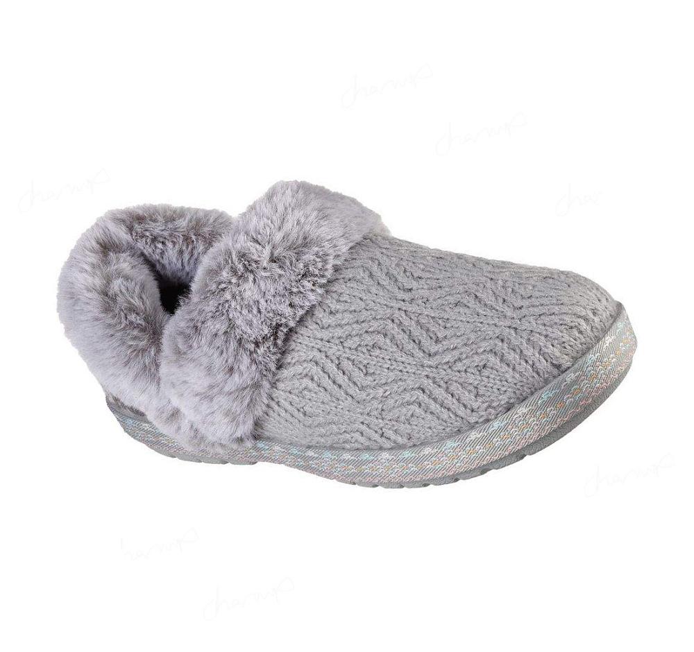 Pantuflas Skechers BOBS Too Cozy - Deco Drifter Mujer Gris | 62T6S_AR