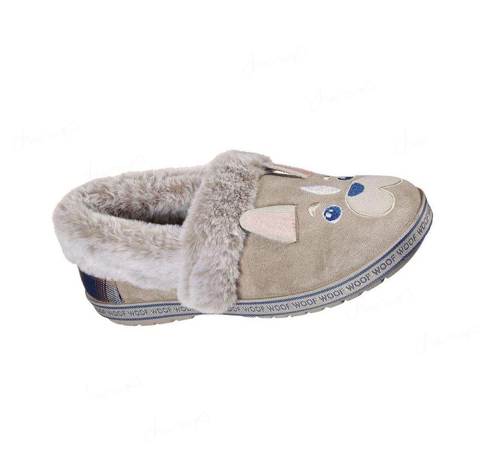 Pantuflas Skechers BOBS Too Cozy - Dog-Attitude Mujer Gris Marrones | 63300_AR