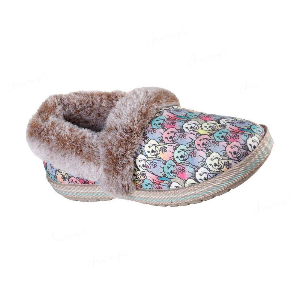 Pantuflas Skechers BOBS Too Cozy - Invierno Howl Mujer Beige Multicolor | 63033_AR