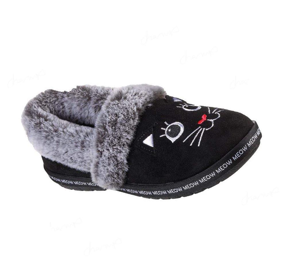 Pantuflas Skechers BOBS Too Cozy - Meow Pajamas Mujer Negras | 6328S_AR