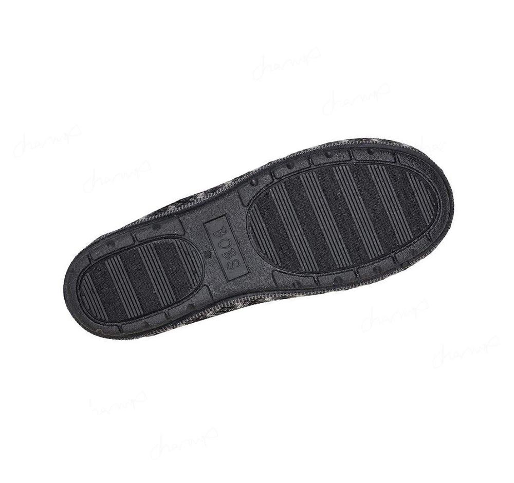 Pantuflas Skechers BOBS Too Cozy - Plaid Party Mujer Negras | 62T80_AR