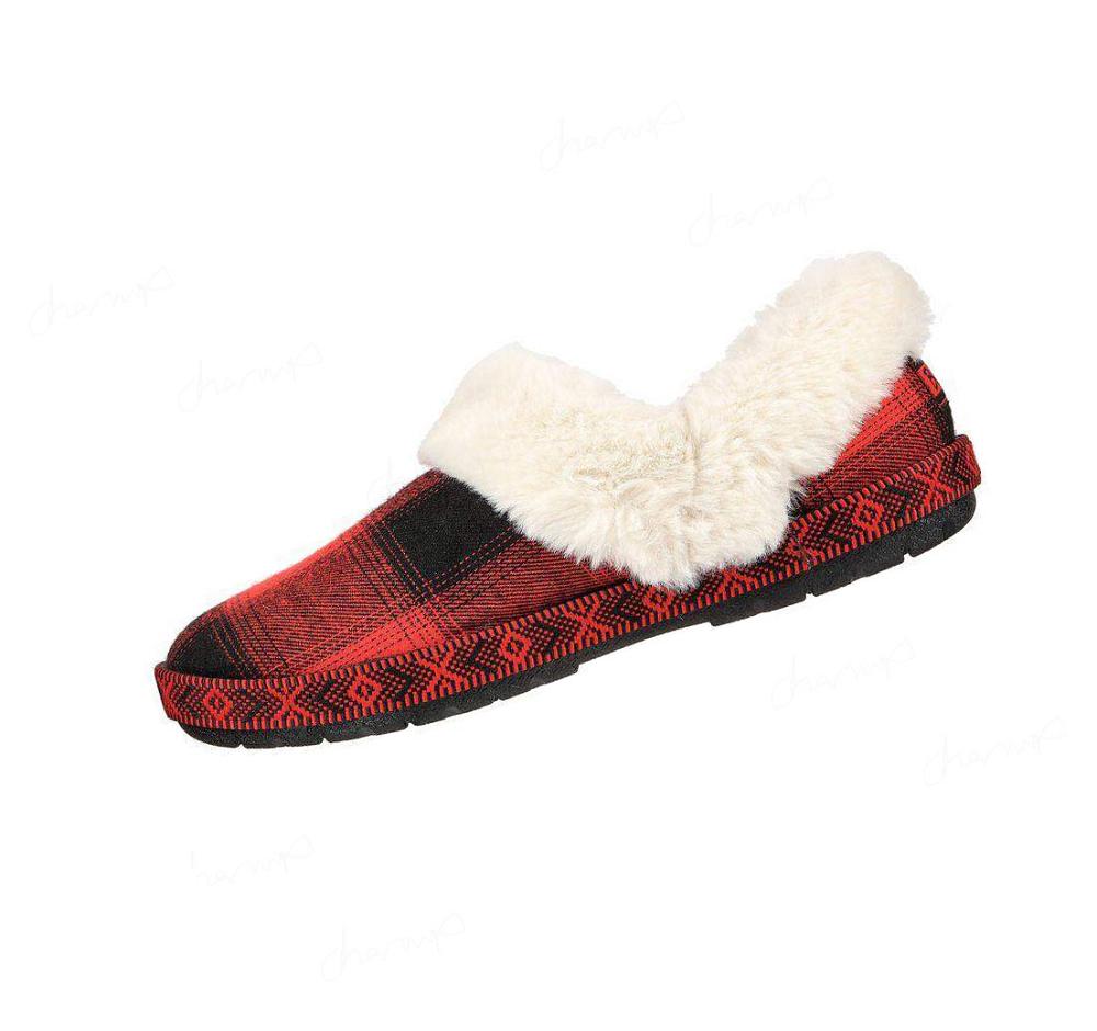 Pantuflas Skechers BOBS Too Cozy - Pleasantly Plaid Mujer Rojas | 6280L_AR