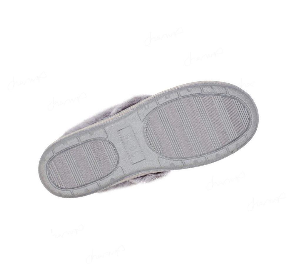 Pantuflas Skechers BOBS Too Cozy - Purrfect Storm Mujer Gris Multicolor | 631TQ_AR