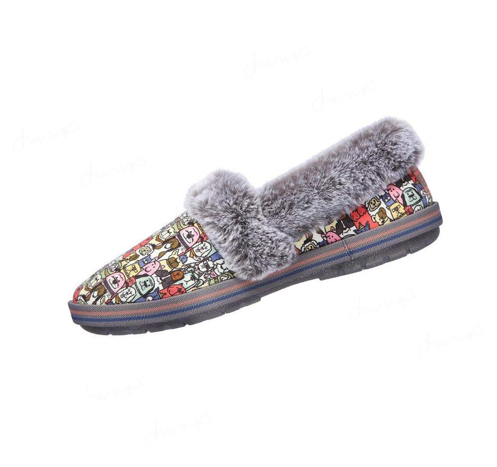 Pantuflas Skechers BOBS Too Cozy - Snuggle Rovers Mujer Gris Multicolor | 6301X_AR