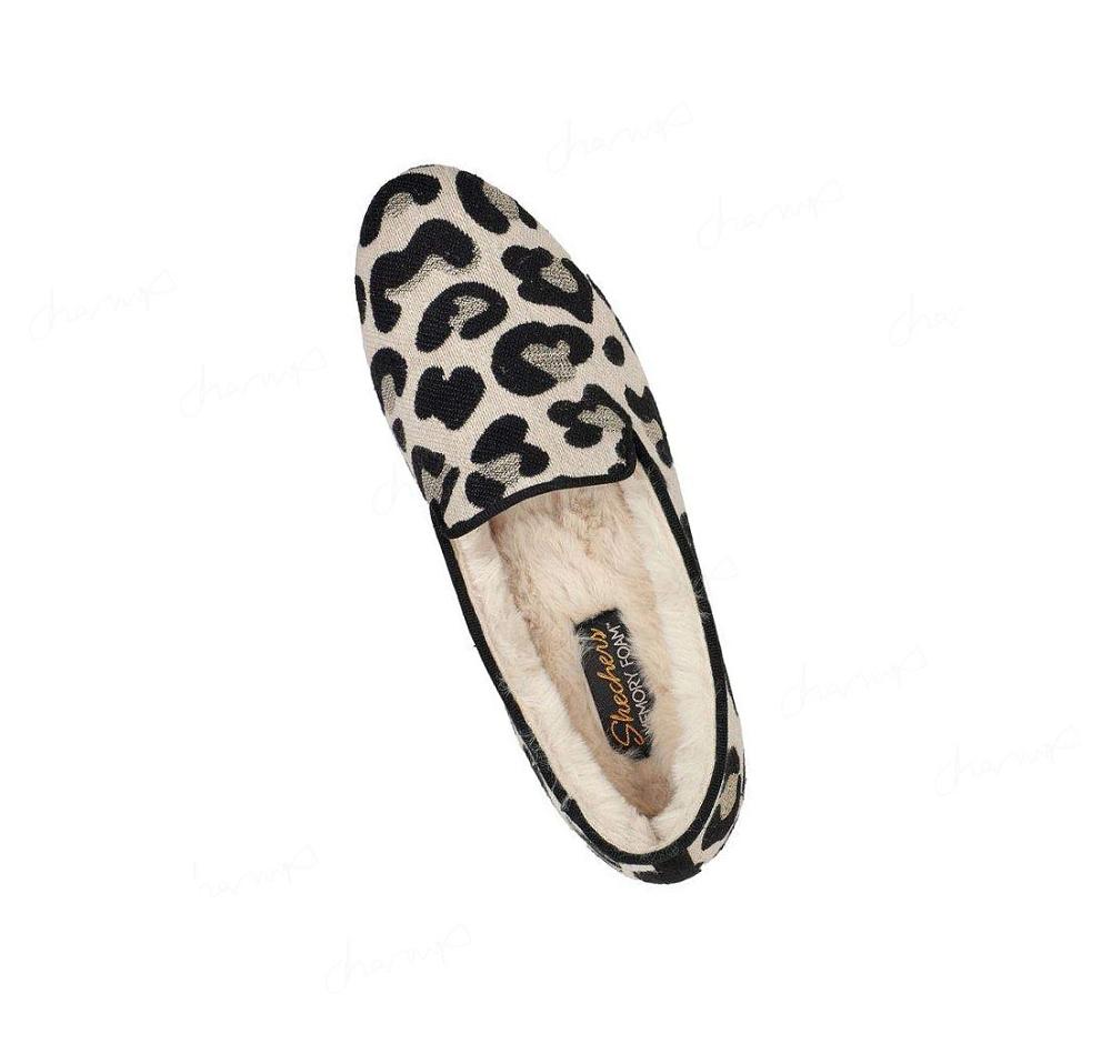 Pantuflas Skechers Cleo Cozy Loafer Mujer Beige Negras | 6A1TG_AR