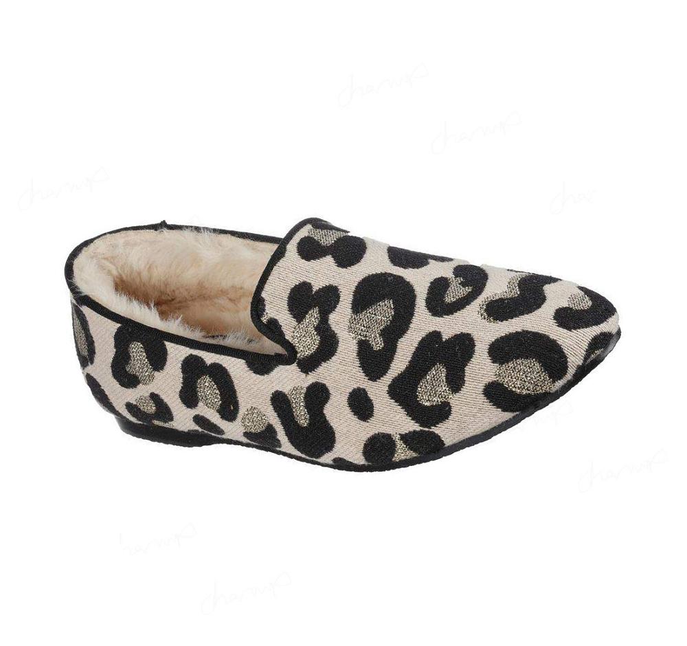 Pantuflas Skechers Cleo Cozy Loafer Mujer Beige Negras | 6A1TG_AR