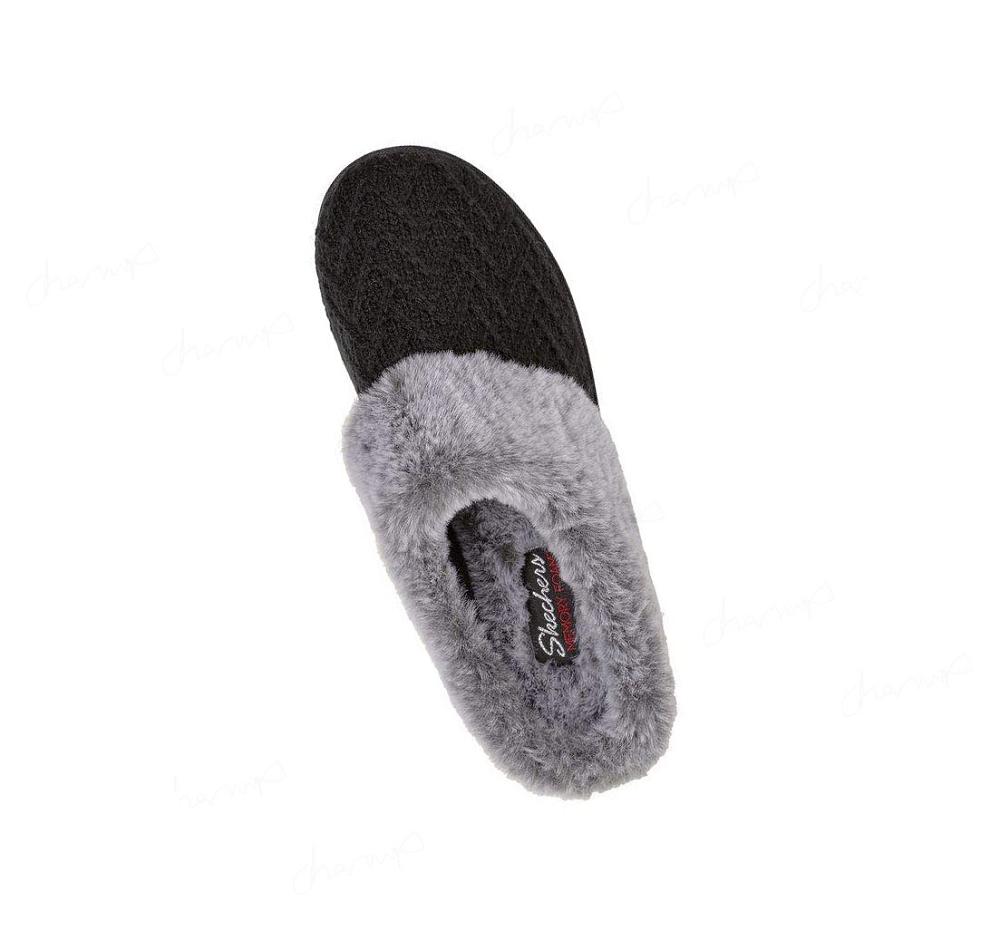 Pantuflas Skechers Cozy Campfire - Home Essential Mujer Negras | 6192W_AR