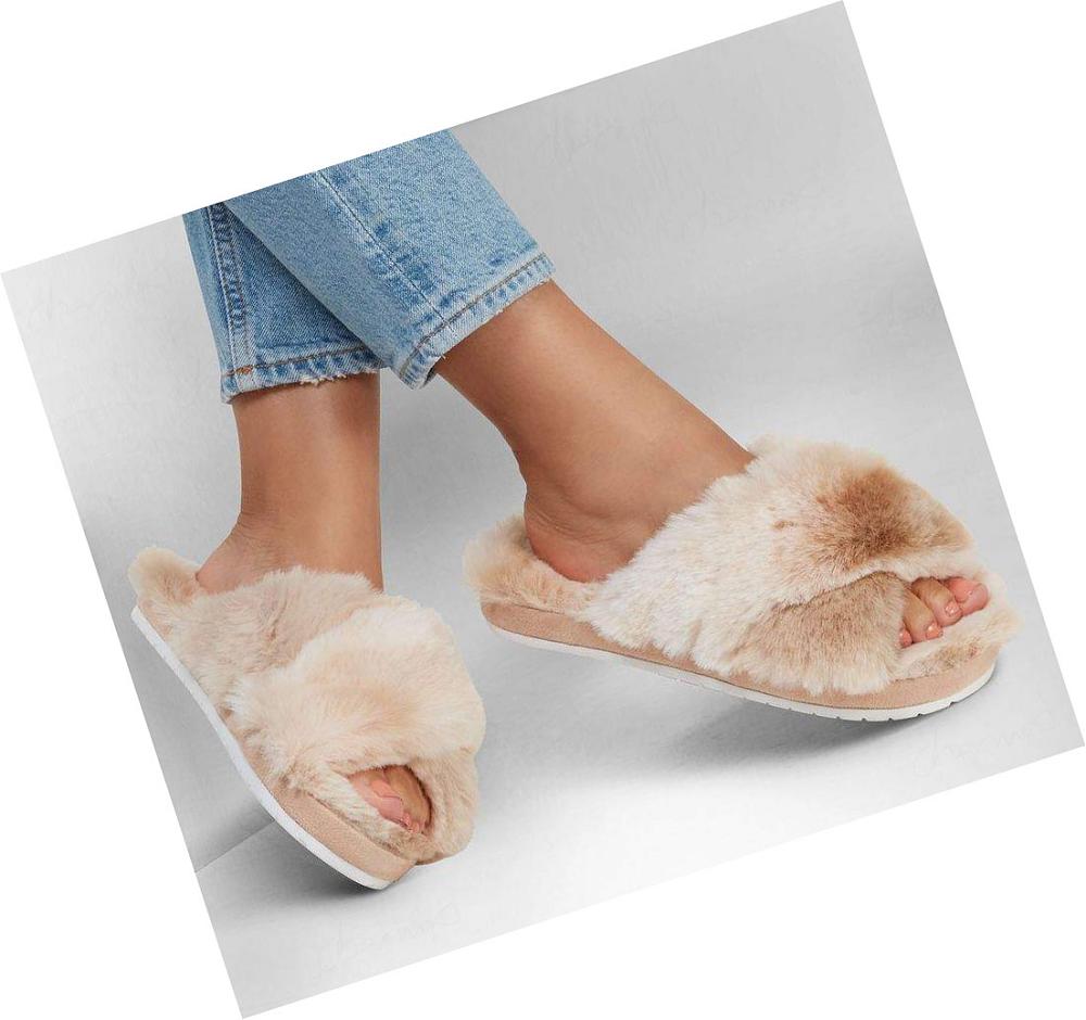 Pantuflas Skechers Cozy Chanclas - Cute Ombre Mujer Beige | 6A03A_AR