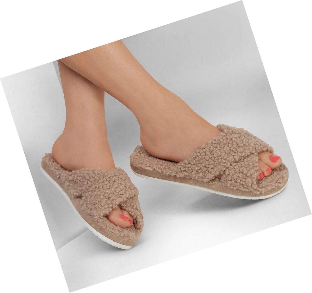 Pantuflas Skechers Cozy Chanclas Mujer Marrones | 5T26L_AR