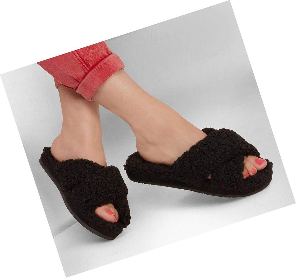 Pantuflas Skechers Cozy Chanclas Mujer Negras | 5T28L_AR