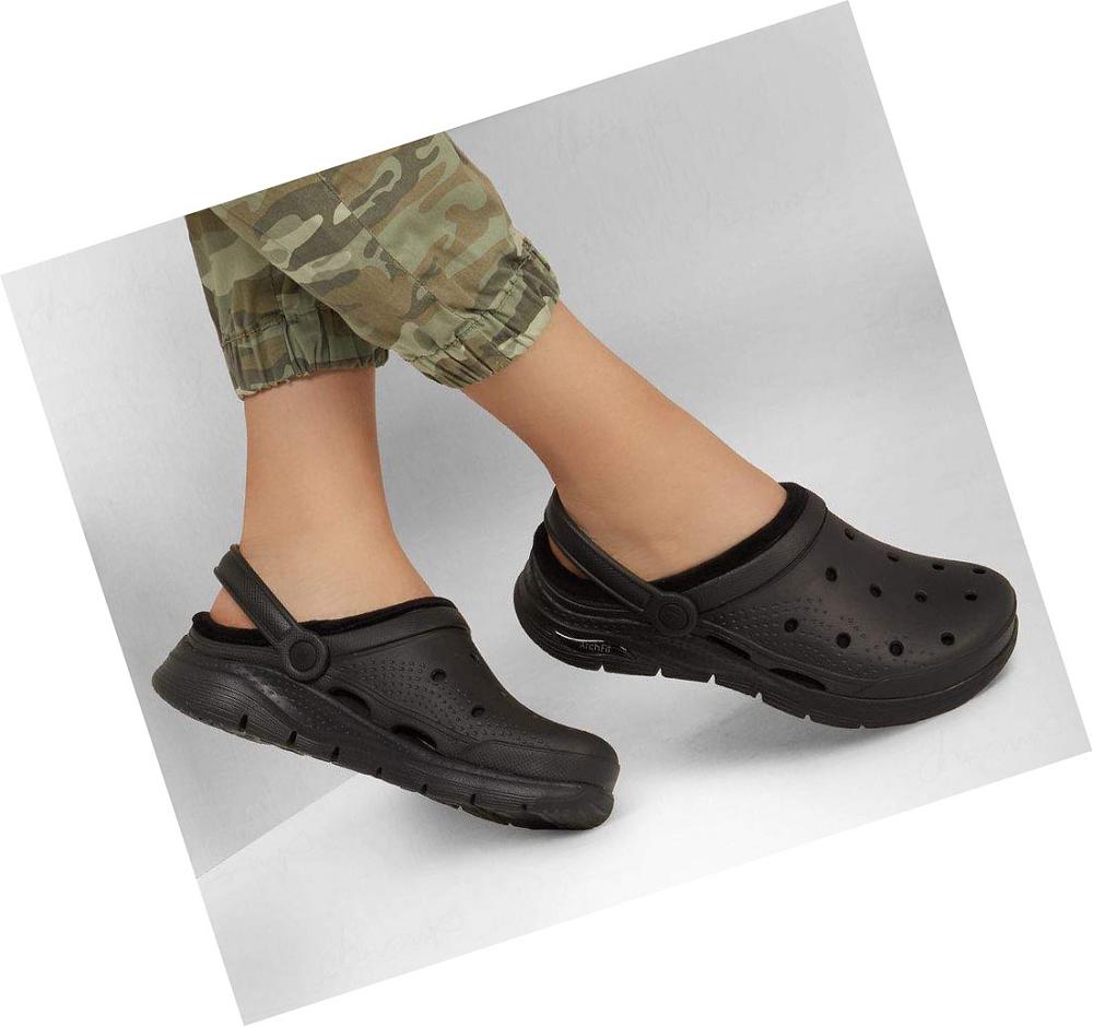 Pantuflas Skechers Foamies: Arch Fit Forro - Cozy Gal Mujer Negras | 6503P_AR