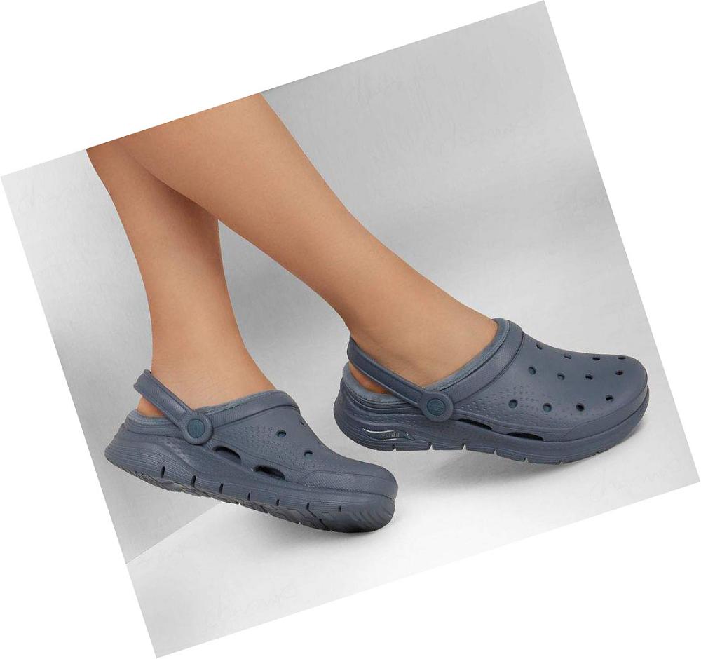 Pantuflas Skechers Foamies: Arch Fit Forro - Cozy Gal Mujer Azules | 65050_AR