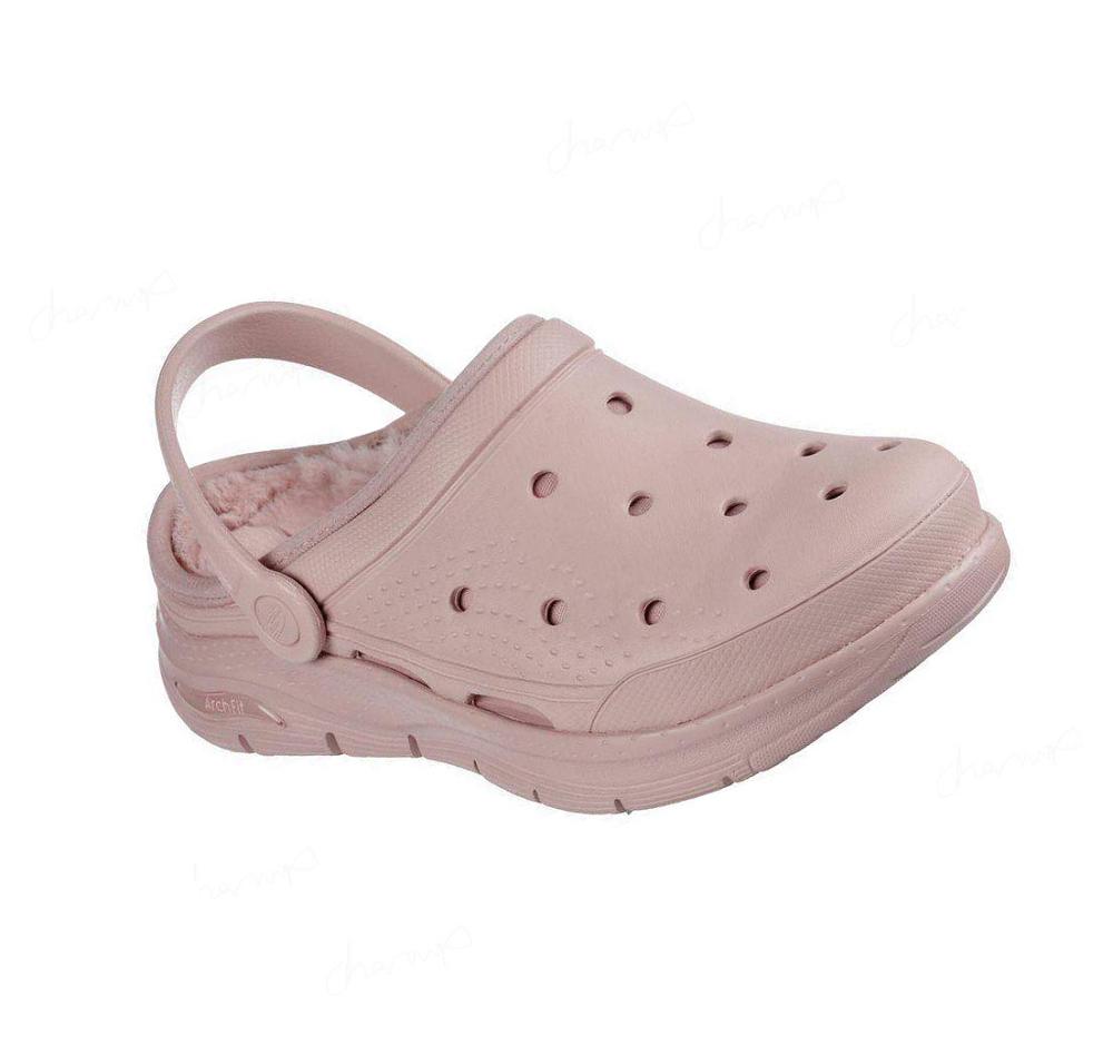 Pantuflas Skechers Foamies: Arch Fit Forro - Cuddle Life Mujer Moradas | 6530W_AR